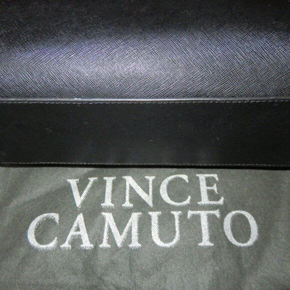 Vince Camuto Black Italian Leather Tote Handbag Crossbody w/ orig charm & tassel - Picture 11 of 15
